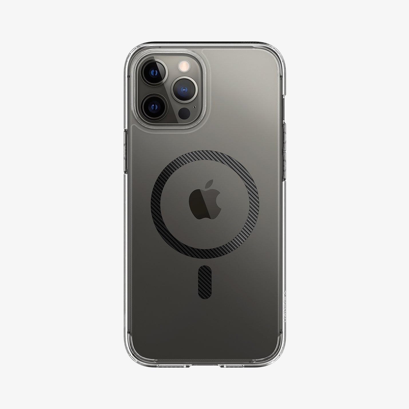 ACS04082 - iPhone 12 Pro Max Case Ultra Hybrid Mag (MagFit) in carbon fiber showing the back