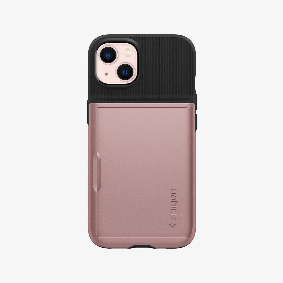 ACS03537 - iPhone 13 Case Slim Armor CS in rose gold showing the back with card slot closed