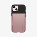 ACS03537 - iPhone 13 Case Slim Armor CS in rose gold showing the back with card slot closed