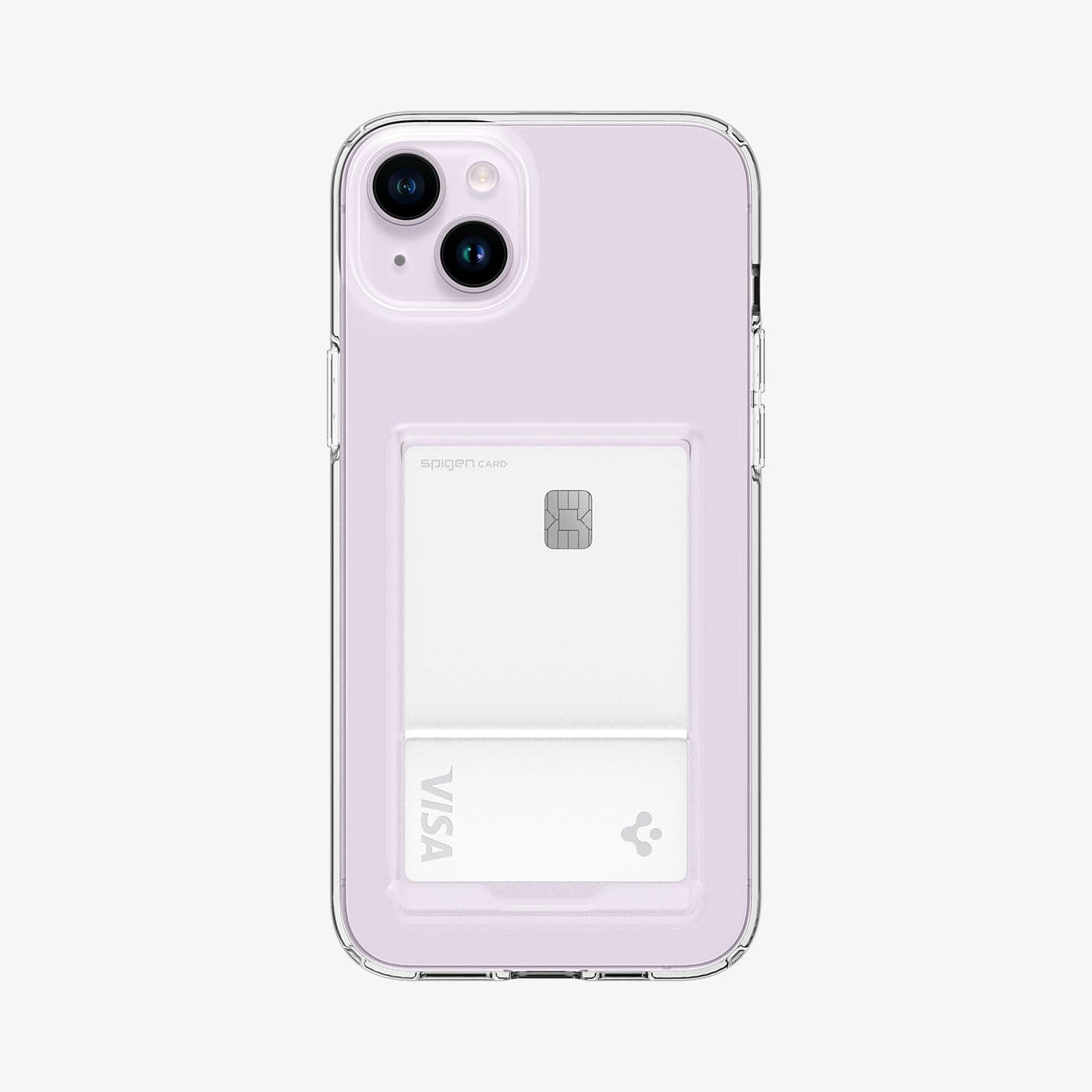 ACS05054 - iPhone 14 Case Crystal Slot in crystal clear showing the back with card in slot