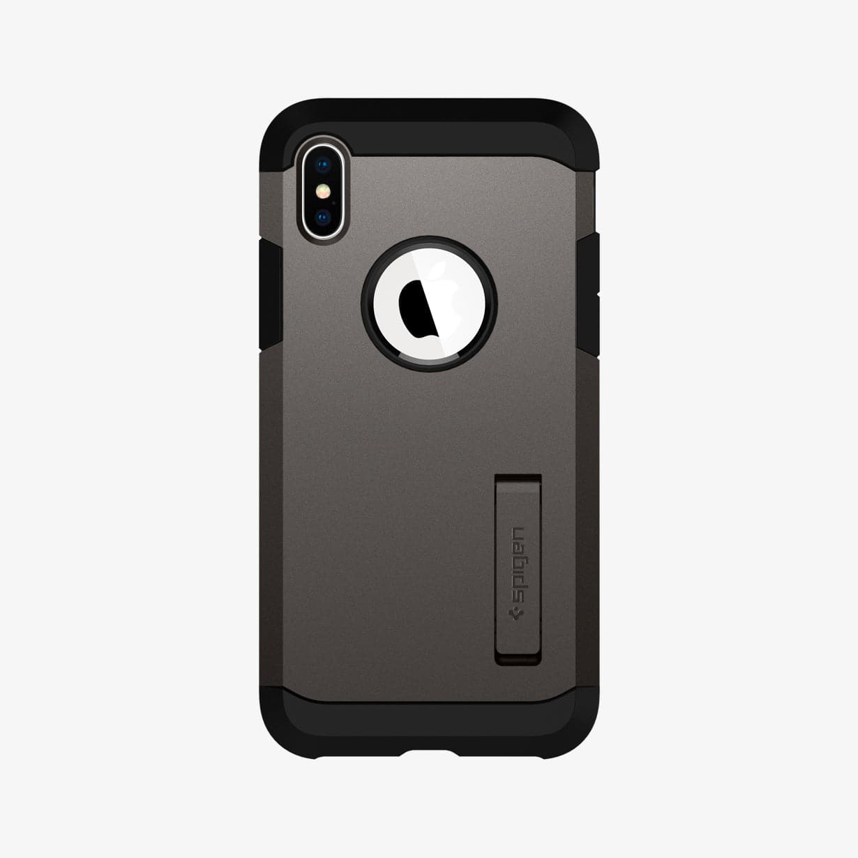057CS22161 - iPhone XS / X Case Tough Armor in gunmetal showing the back