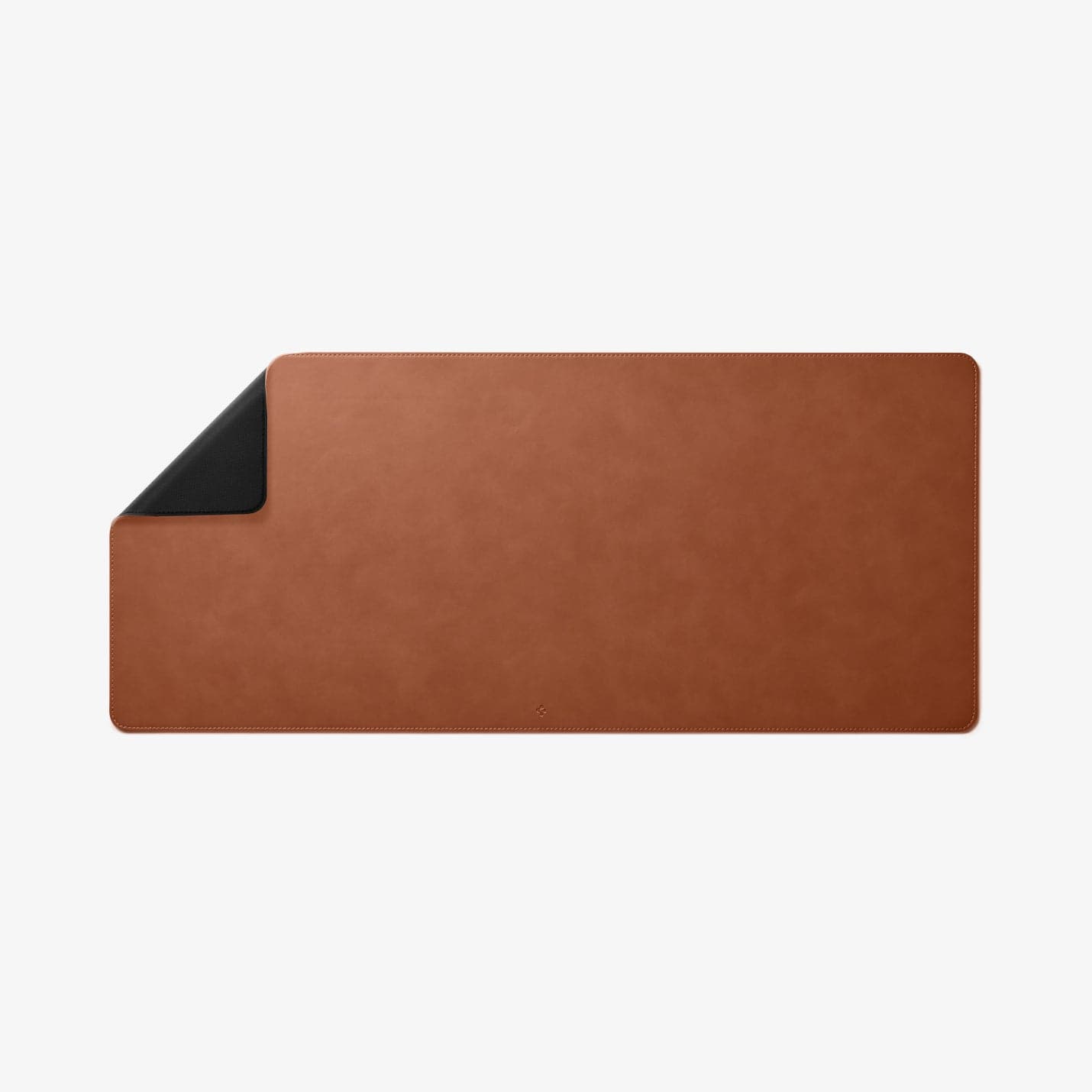 APP04763 - LD302 Desk Pad in brown showing the front with the top left bending slightly