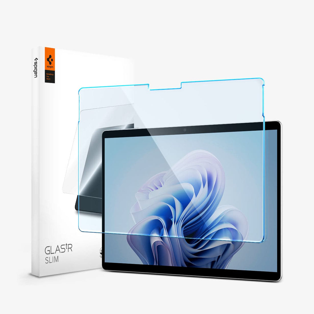 AGL06146 - Microsoft Surface 9 Screen Protector GLAS.tR SLIM showing the device, screen protector and packaging