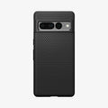 ACS04723 - Pixel 7 Pro Case Liquid Air in matte black showing the back