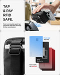 AFA11564 -  Portable Organizer Pouch Tintap Zip Mag Fit 2 in Black showing tap and pay rfid safe