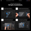 AGL11652 - PowerShot G7 X Mark III Glas.tR SLIM showing a 4-step simple installation guide for applying the Glas.tR Slim screen protector onto the Canon PowerShot G7 X Mark III camera display