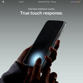 AGL11546 - Pixel 11 GLAS.tR EZ Fit | Privacy phone with installed privacy screen protector demonstrating touch responsiveness.