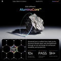AGL09876 - Galaxy Watch 9 (44mm) GLAS.tR EZ Fit showing the AluminaCore glass compared to a rock, highlighting its hardness and durability