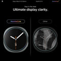 AGL09874 - Galaxy Watch 9 (40mm) GLAS.tR EZ Fit showing a side-by-side comparison of the glass's clarity against a cracked watch face
