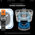 AGL09876 - Galaxy Watch 9 (44mm) GLAS.tR EZ Fit showing the tray being pressed and removed to align the glass onto the Galaxy Watch 9 (44mm)