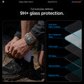 AGL11758 - Galaxy Watch Ultra Series - GLAS.tR EZ Fit showing a diagram of the glass's protective layers alongside a shoe being laced