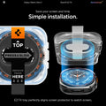 AGL11758 - Galaxy Watch Ultra Series - GLAS.tR EZ Fit showing the tray being pressed and slid to align the glass onto the watch
