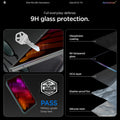 AGL12516 - iPad Mini 8 GLAS.tR EZ FIT showing screen protection against scratches, military-grade drop testing, and the layered glass construction.