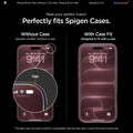 AGL07907 - iPhone 18 Pro Max / iPhone 17 Pro Max GLAS.tR EZ Fit | Sensor Protected showing a side-by-side comparison of the tempered glass fit without a case versus with a case, highlighting the edge gap difference