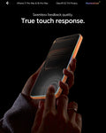 AGL07908 - iPhone 17 Pro Max GLAS.tR EZ Fit Privacy showing the seamless feedback quality with true touch response.