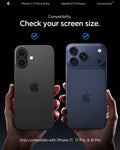 AGL07929 - iPhone 17 Pro / 17 GLAS.tR EZ Fit Privacy showing the compatibility. Check your screen size. Only compatible with iPhone 17 Pro and iPhone 17