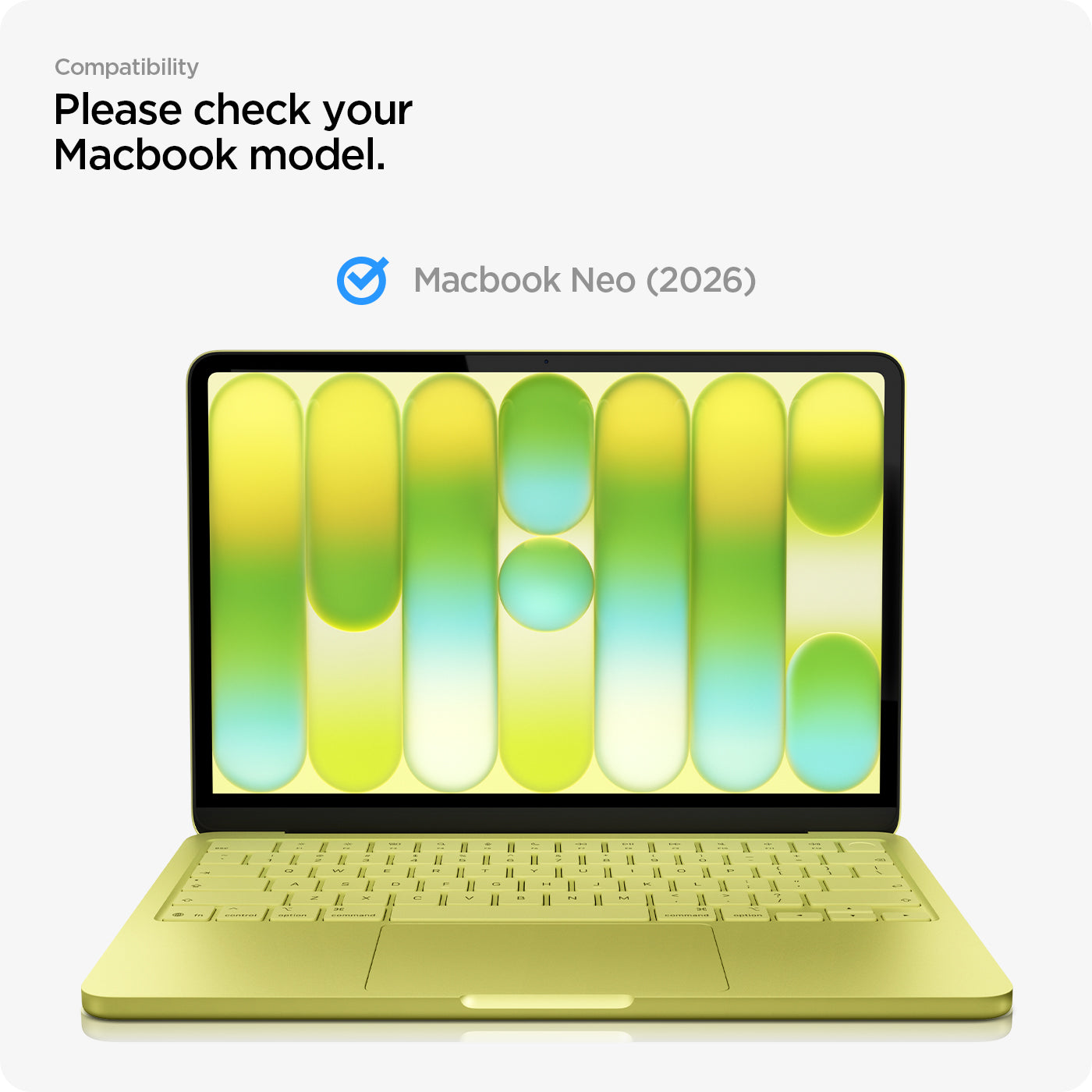 AGL11669 - MacBook Neo 13-inch Glas.tR Slim in Clear showing please check your Macbook model