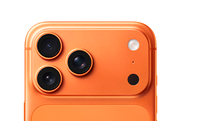 Top portion of the orange IPhone 17 Pro
