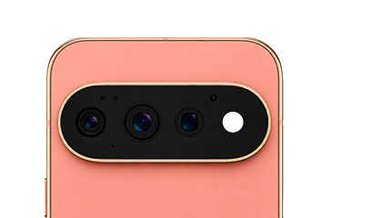 Showing the top back camera area of the Pixel 11 in pink