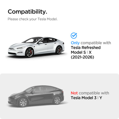 AGL07093 - Tesla Model S / X (2023) Screen Protector tR Slim Anti-Glare Rear showing only compatible with tesla refreshed model S, X (2021-2026). Not compatible with tesla model 3,Y