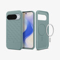 ACS09709 - Pixel 10 Pixel 10 Pro in sage green showing the back, front and inside