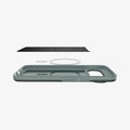 ACS09701 - Pixel 10, Pixel 10 Pro Thin Fit (MagFit) in Sage Green showing the multiple layers of case with device