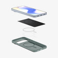 ACS09701 - Pixel 10, Pixel 10 Pro Thin Fit (MagFit) in Sage Green showing the multiple layers of case hovering below device