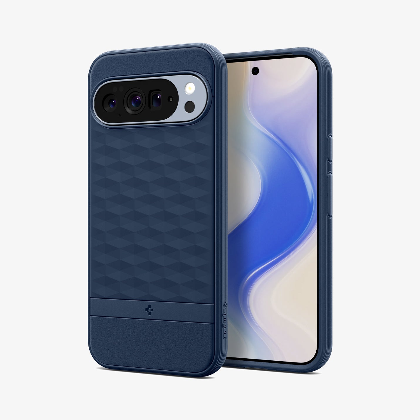 ACS09733 - Pixel 10 Pro XL Case Parallax (MagFit) in midnight blue showing the back and front