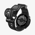 ACS11223 - Pixel Watch 5 (45mm) Rugged Armor Pro Black showing the back with strap slightly bending