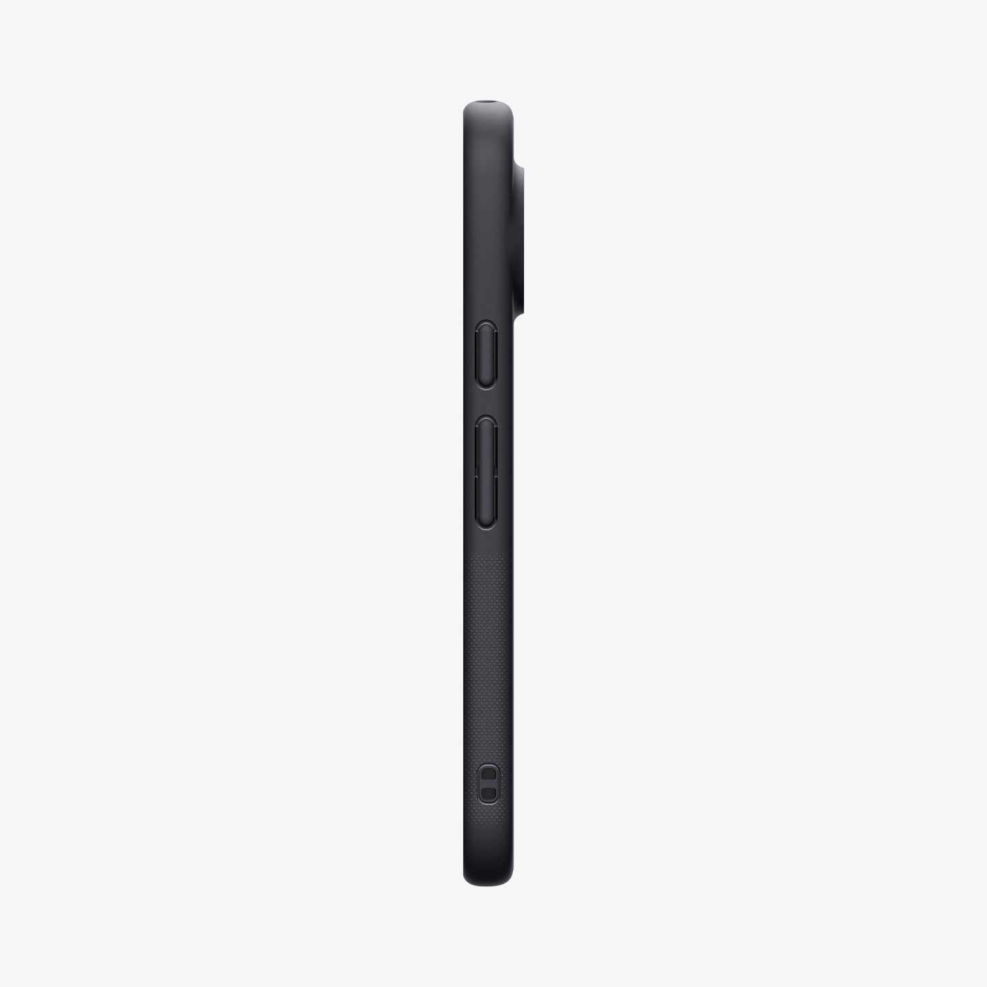 ACS11435 - Pixel 11 Pro  Nano Pop (Mag Fit) Black Sesame side profile showing responsive button covers, textured side grips, and integrated strap hole.