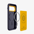 ACS11434 - Pixel 11 Pro  Nano Pop (Mag Fit) Blueberry Navy exploded view showing the built in magnetic ring, microfiber lining, and layered case construction.
