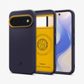 ACS11434 - Pixel 11 Pro  Nano Pop (Mag Fit) Blueberry Navy front and back angled views show the slim profile, precise fit, and built in magnetic construction.