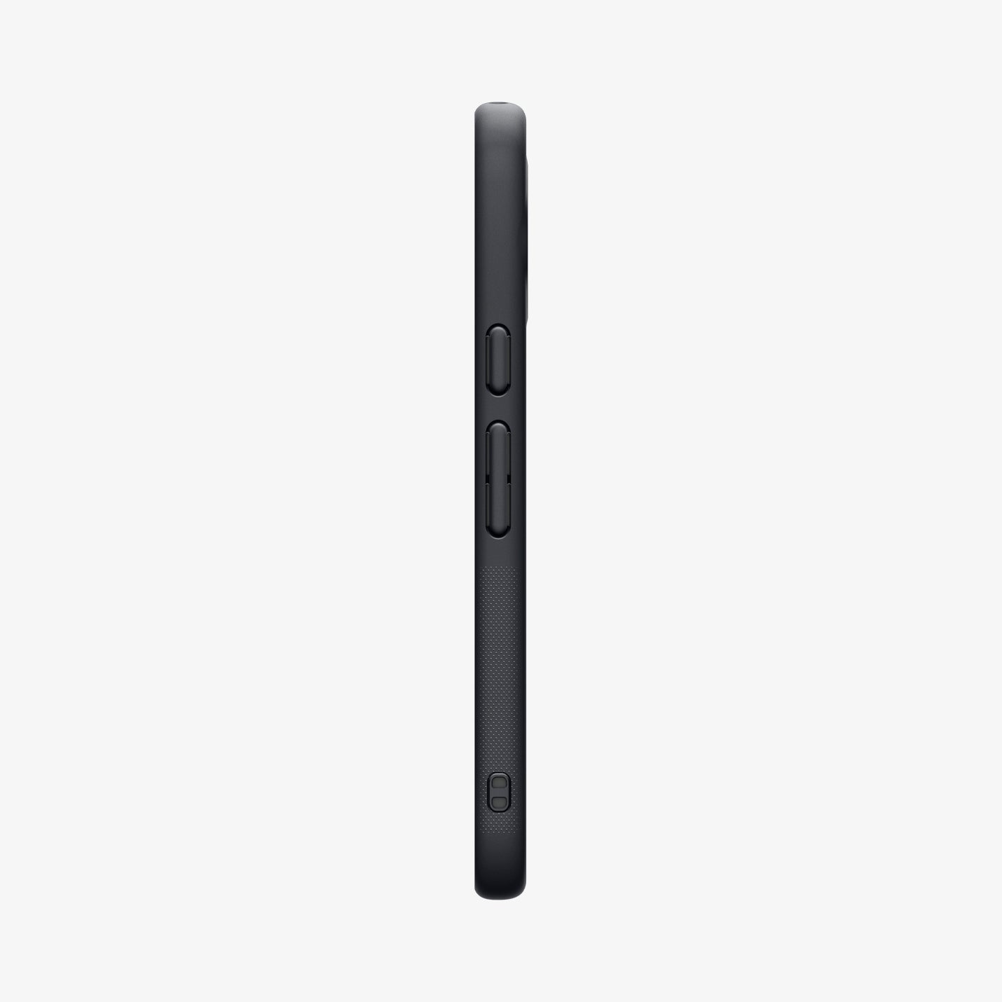 ACS11445 - Pixel 11 Nano Pop (Mag Fit) Black Sesame side profile showing responsive button covers, textured side grips, and integrated strap hole.