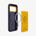 ACS11444 - Pixel 11 Nano Pop (Mag Fit) Blueberry Navy exploded view showing the built in magnetic ring, microfiber lining, and layered case construction.