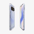 ACS11440 - Pixel 11 Ultra Hybrid Crystal Clear front and back angled views display the slim profile, responsive buttons, and precise overall fit.