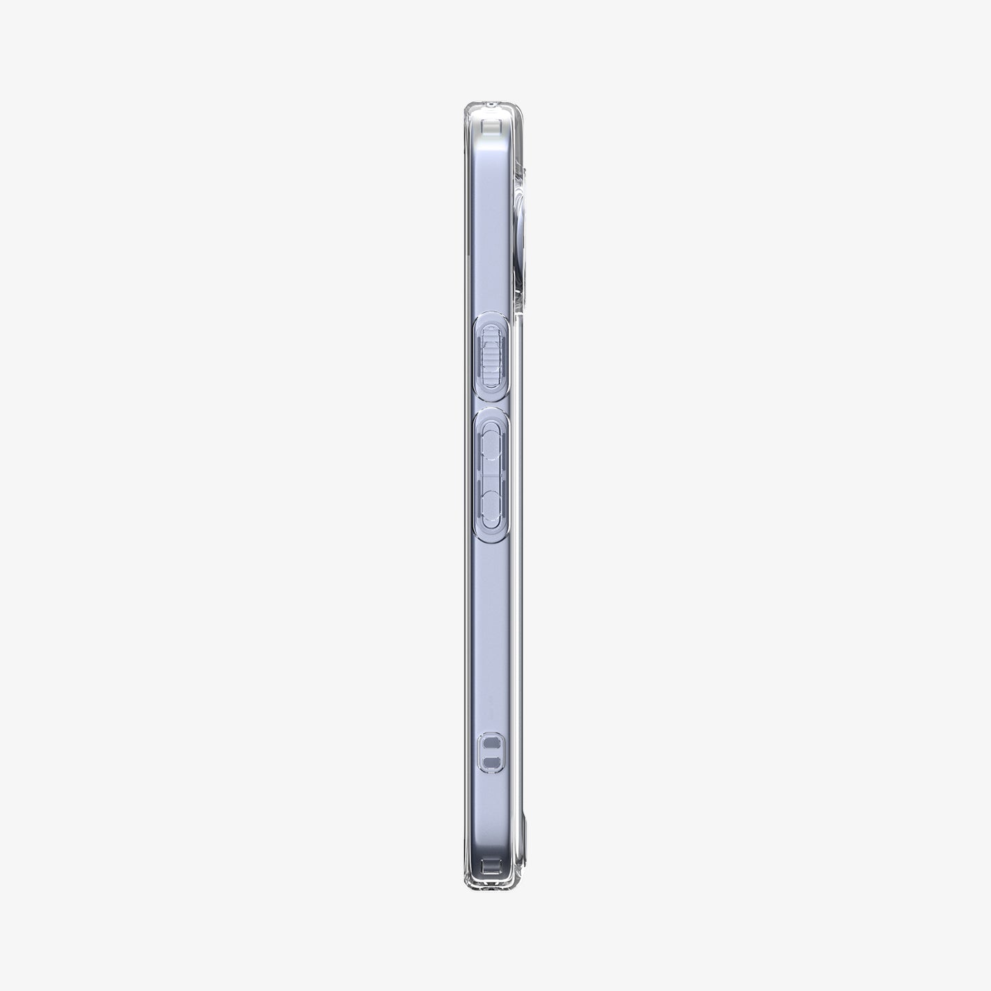 ACS11440 - Pixel 11 Ultra Hybrid Crystal Clear slim side profile showing responsive button covers, textured power button, precise cutouts, and a raised camera surround.