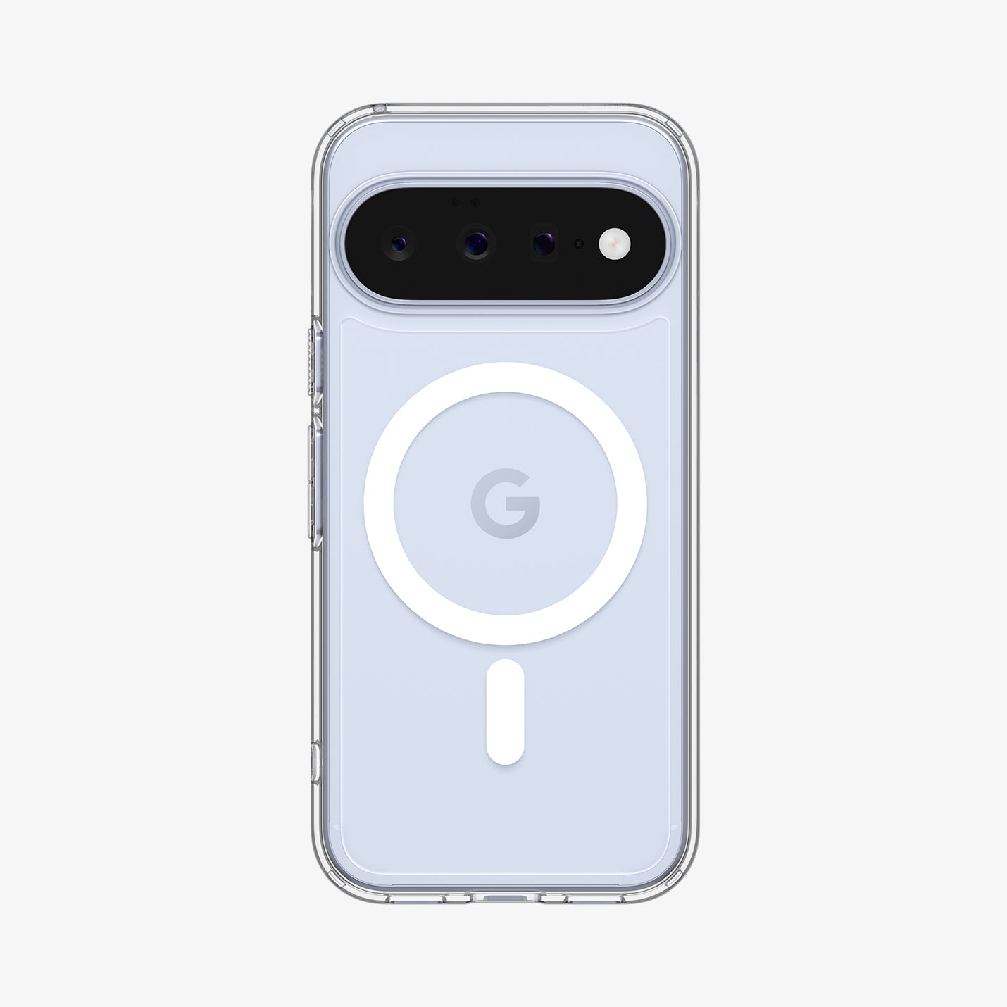 ACS11441 - Pixel 11 Ultra Hybrid (Mag Fit) Clear White case with a built in MagFit ring, camera protection, responsive button covers, and a slim profile.