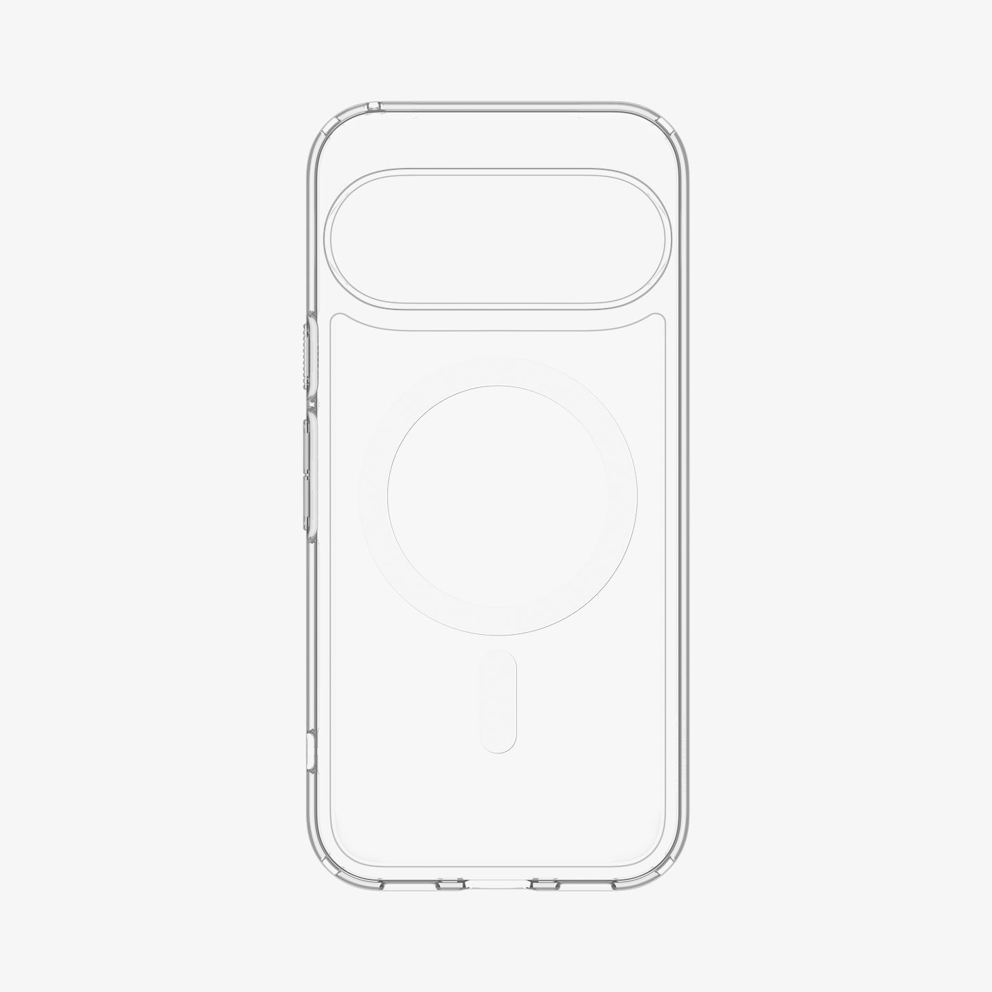 ACS11441 - Pixel 11 Ultra Hybrid (Mag Fit) Clear White case showing the built in MagFit ring, transparent design, and raised camera surround.