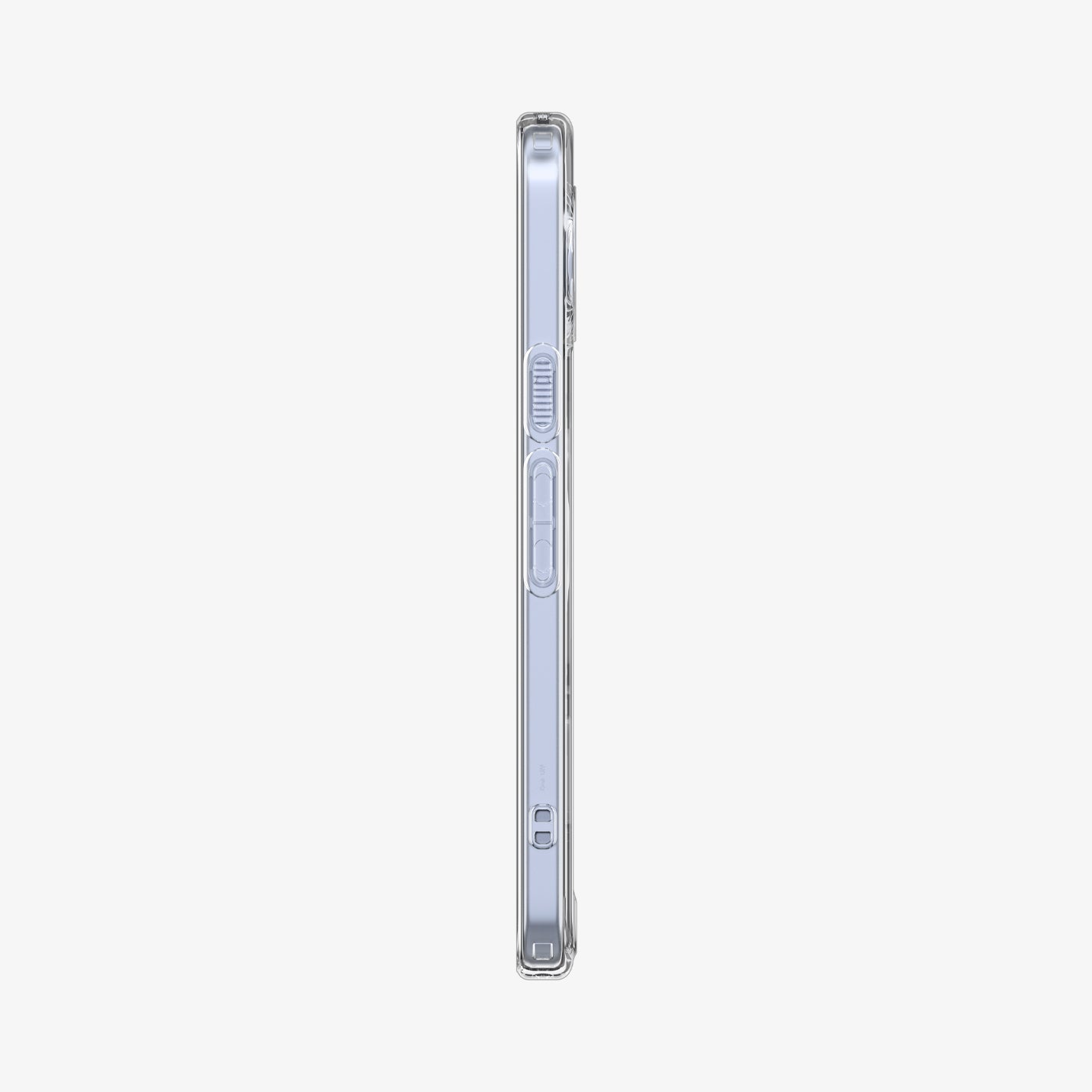 ACS11441 - Pixel 11 Ultra Hybrid (Mag Fit) Clear White slim side profile showing responsive button covers, textured power button, precise cutouts, and a raised camera surround.