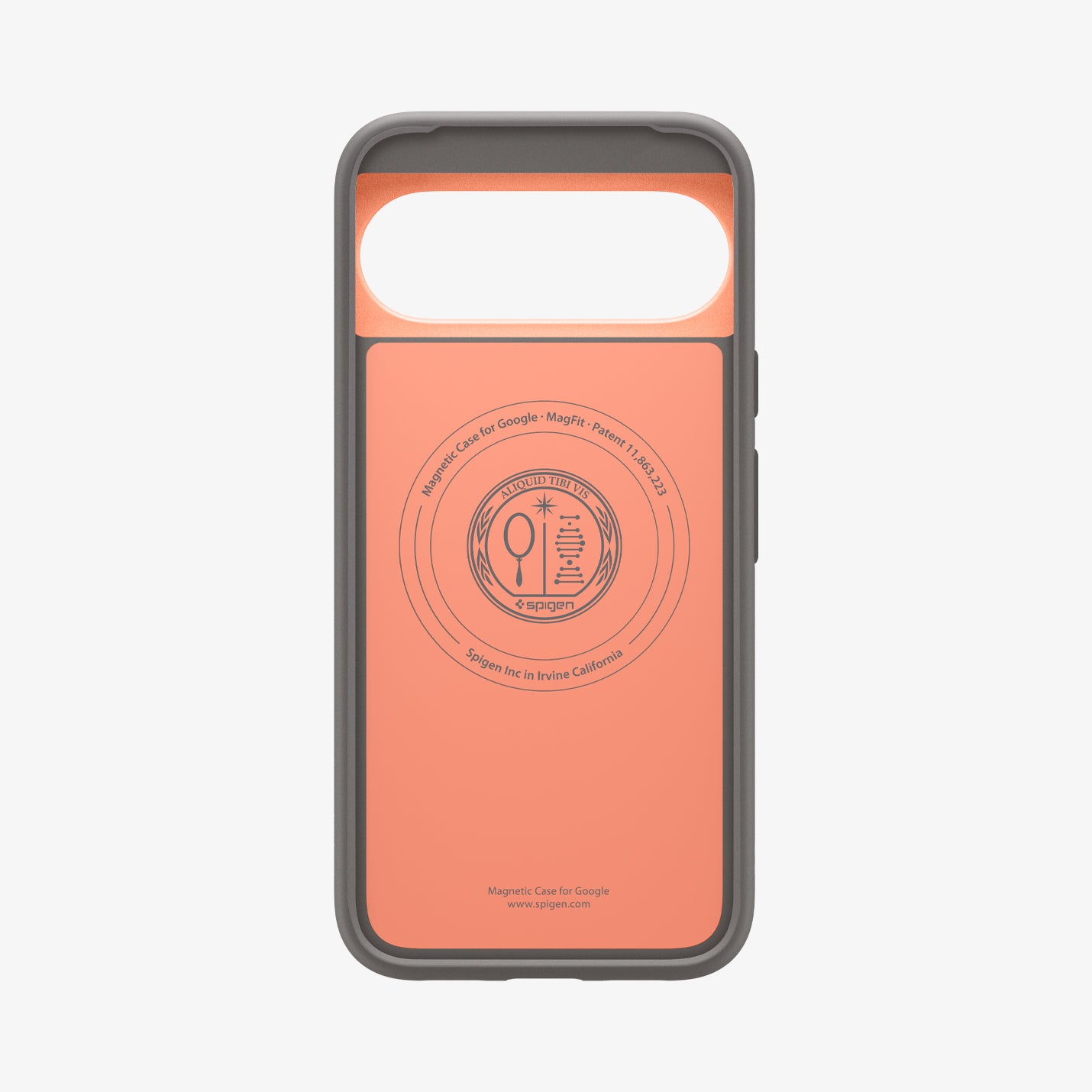 ACS09735 - Pixel 10 Pro XL Case Nano Pop (MagFit) in papaya gray showing the inside of case