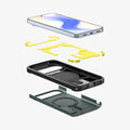 ACS09730 - Pixel 10 Pro XL  Tough Armor AI (MagFit) in Abyss Green showing the multiple layers of case hovering below device