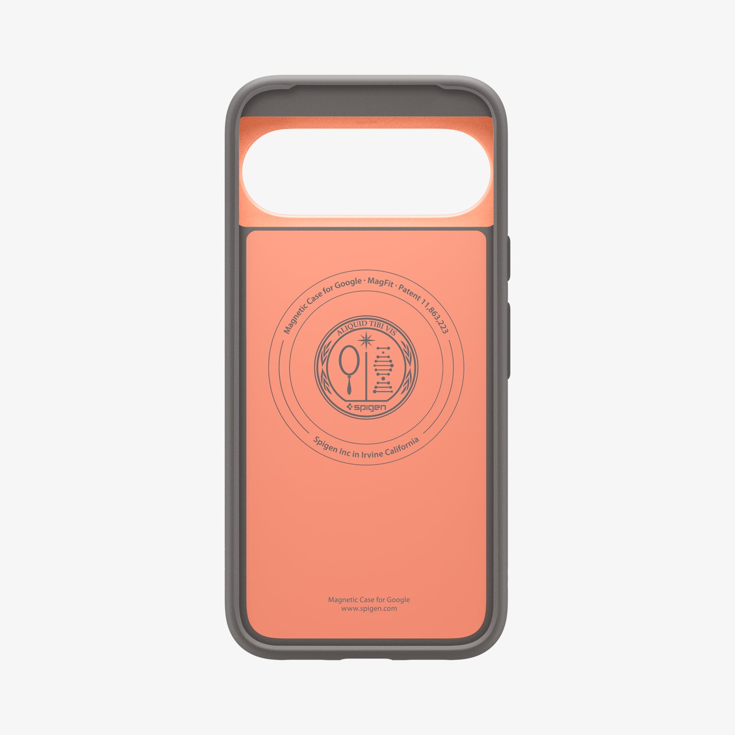 ACS09712 - Pixel 10 Pixel 10 Pro Case Nano Pop (MagFit) in Papaya Gray showing the inside of case