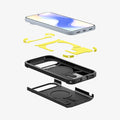 ACS09705 - Pixel 10 Pixel 10 Pro Tough Armor AI (MagFit) in black showing the multiple layers of case hovering below device