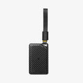 AHP09776 - luggage tag in black showing back with velcro stick.