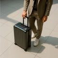 AHP09776 - luggage tag in black showing suit bag with tag.