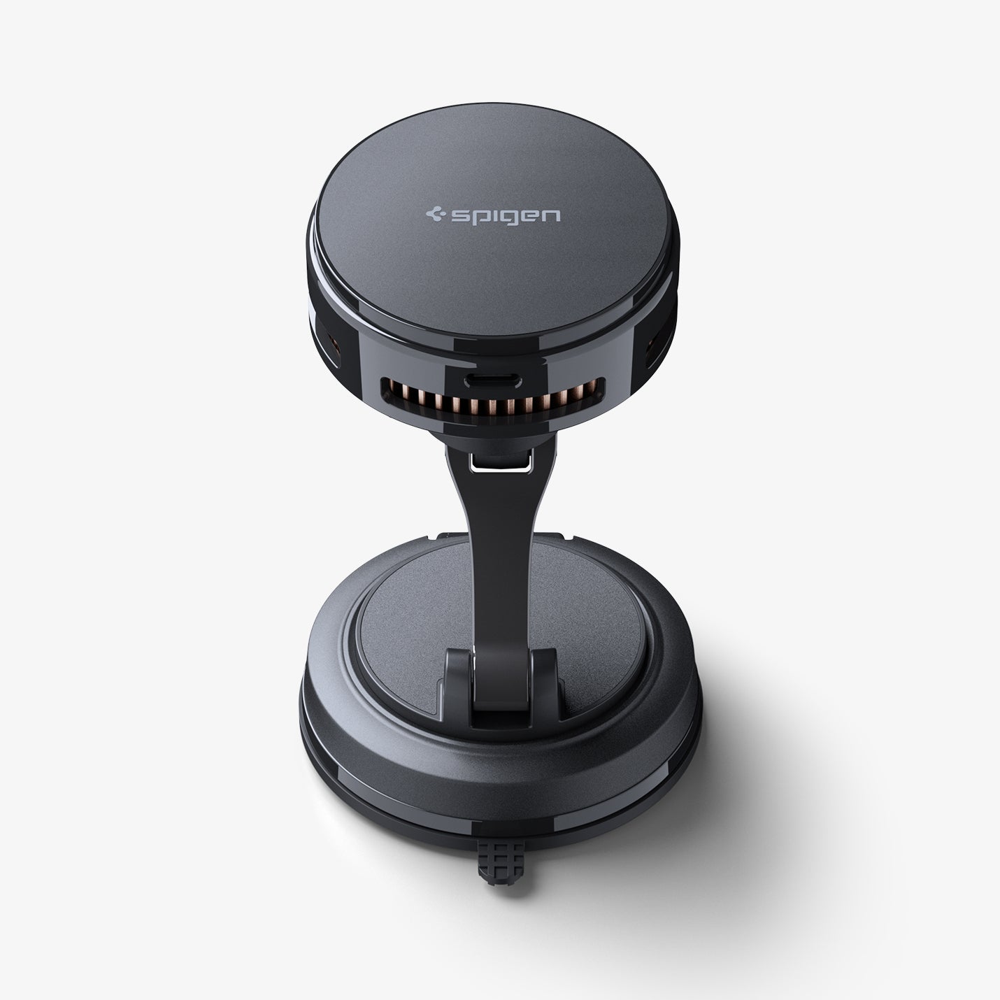 ACP11399 - Peltier Dashboard Charging Mount with Cable | PLT100 (Mag Fit) showing a top-down view of the PLT100 mount folded flat, with the charging head, arm, and suction base visible.