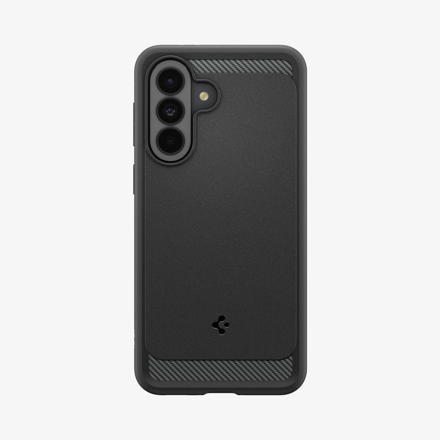 ACS09795 - Spigen Rugged Armor Galaxy A37 5G case in Matte Black - back view showing matte finish and carbon fiber corner accents