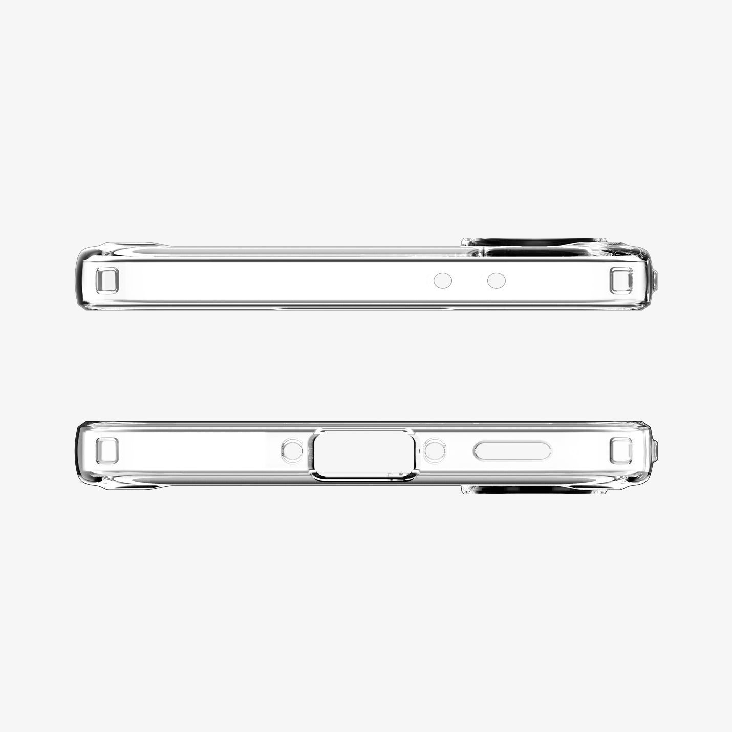 ACS09292 - Galaxy A56 5G Case Ultra Hybrid in Crystal Clear showing the top and bottom
