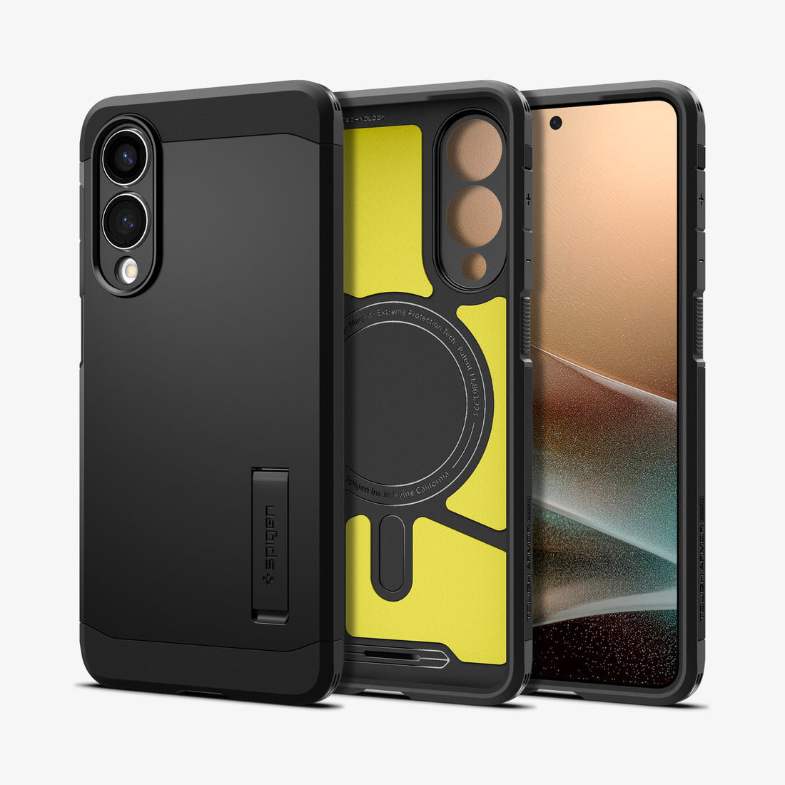 ACS09422 - Galaxy S25 Edge Case Tough Armor AI (MagFit) in Black showing the back
