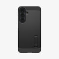 ACS11634 - Galaxy S26 FE Tough Armor (Mag Fit) showing Galaxy S26 FE in a black Tough Armor MagFit case with dual layer design and camera protection